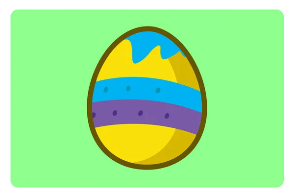 Easter Eggs Various Drawings Flat Design Style Minimal Vector Illustration — Stock Vector
