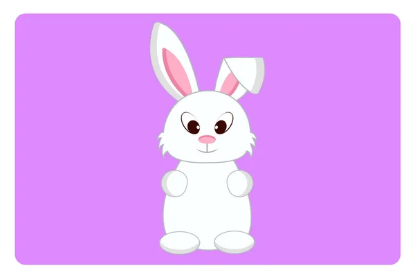 Cute Bunny Cartoon Character Vector Illustration White Background — Stock Vector