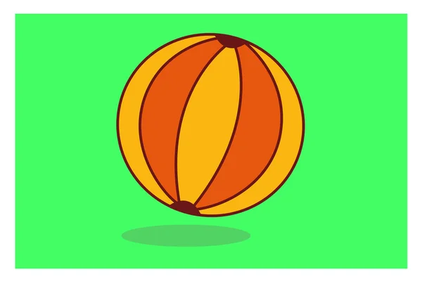 Beach Ball Vector Illustration Isolated — Stock Vector