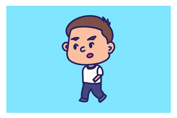 漫画少年歩行漫画のキャラクター — ストックベクタ