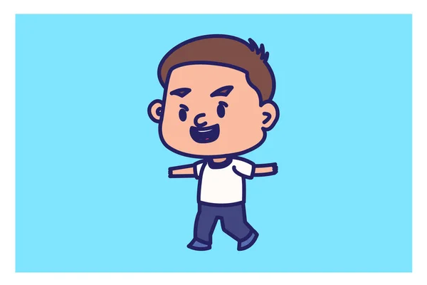 Cartoon Boy Walking Cartoon Character — Stock Vector