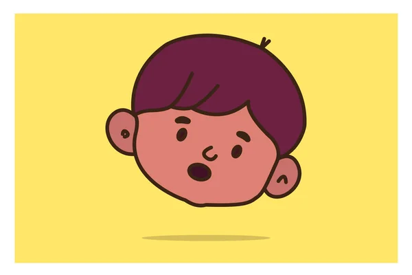 Χαριτωμένο Μικρό Αγόρι Πρόσωπο Έκφραση Διάνυσμα Εικονογράφηση Σχεδιασμό — Διανυσματικό Αρχείο