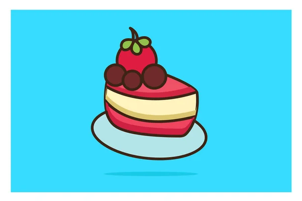 Lekker Eten Cake Gebak Vector Illustratie — Stockvector