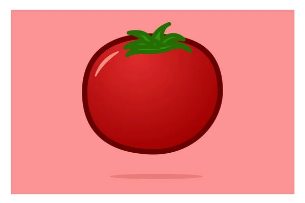 Große Rote Tomate Vektor Cartoon Isoliert — Stockvektor
