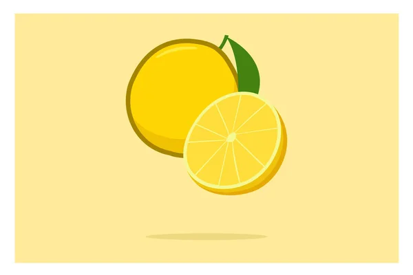 レモンロゴ 夏の季節には新鮮なレモンフルーツ 夏の果物 — ストックベクタ