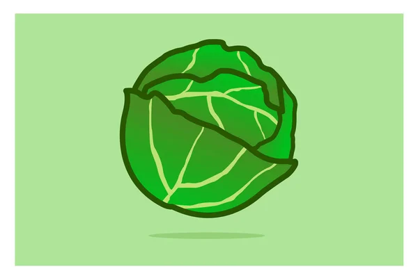 Икона Капусты Плоская Иллюстрация Векторных Значков Зеленого Лука Паутины — стоковый вектор