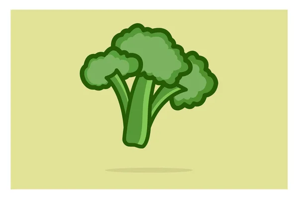 Broccoli Icon Flat Illustration Cauliflower Vector Icons Web — Stock Vector