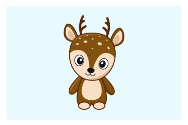 şirin küçük ren geyiği vektör çizimi 