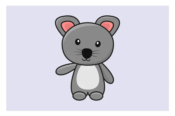 Χαριτωμένο Ποντίκι Αρκουδάκι Απομονωμένο Χαριτωμένο Ποντίκι Εικονογράφηση Επίπεδο Στυλ — Διανυσματικό Αρχείο