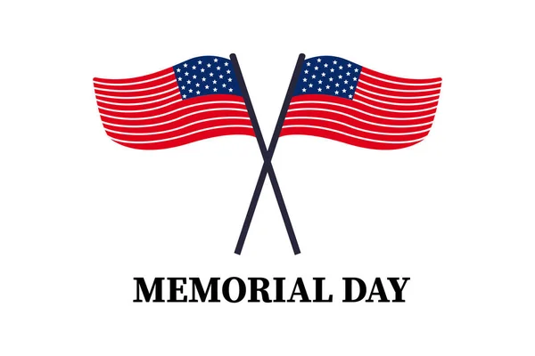 Memorial Day Banner Vector Illustration Usa Flags — 스톡 벡터