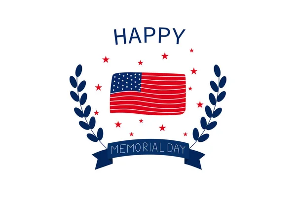 Memorial Day Background Design Honoring All Who Served Vector Illustration — Stock Vector
