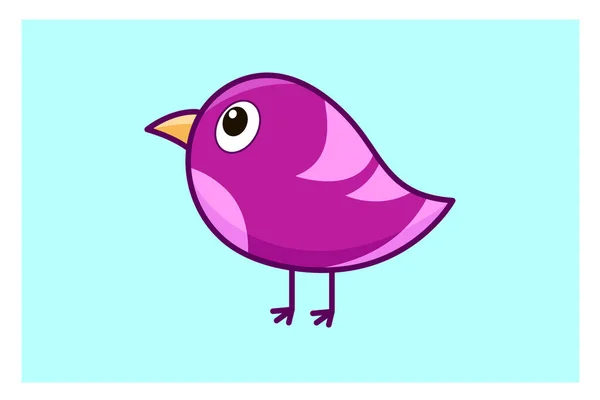 Vector Illustration Art Cute Purple Hummingbird Angry Eyes Icon — Stock Vector
