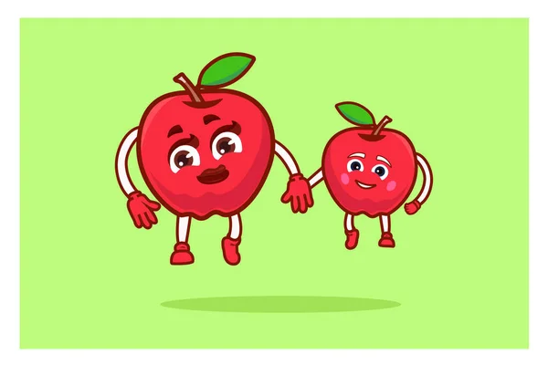ภาพวาดเวกเตอร ลปะไอคอนของแม แดงท ขภาพด แอปเป กแอปเป ลของเขา — ภาพเวกเตอร์สต็อก