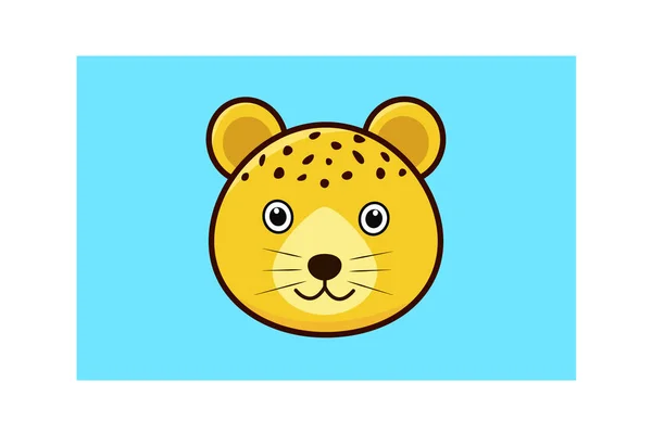 一个可爱的小豹宝宝蓝色背景 — 图库矢量图片