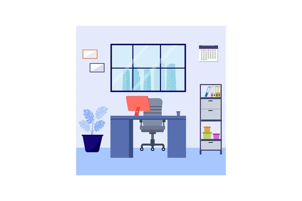 Vektor Illustration Kunst Bürokabine Ansicht Büro Für Büroangestellte Mit Blick — Stockvektor