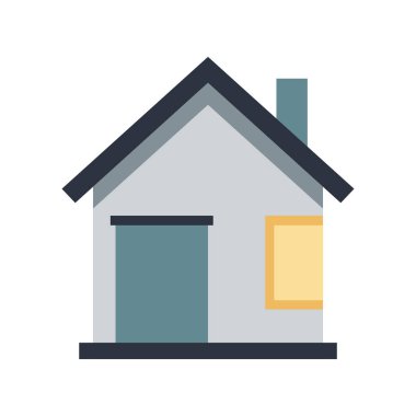 Vektör illüstrasyon sanatı kullanılarak düz bir evin basit ve modern ön görünümü.