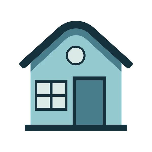 Vektor Illustration Eines Kleinen Entzückenden Hauses Mit Dunkelgrünem Dach Und — Stockvektor