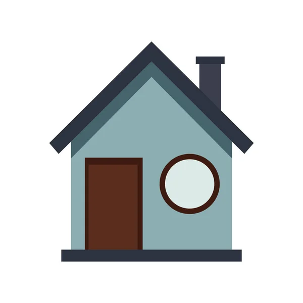 Vektorillustration Eines Hauses Mit Einem Schwarzen Schornstein Auf Dem Dach — Stockvektor