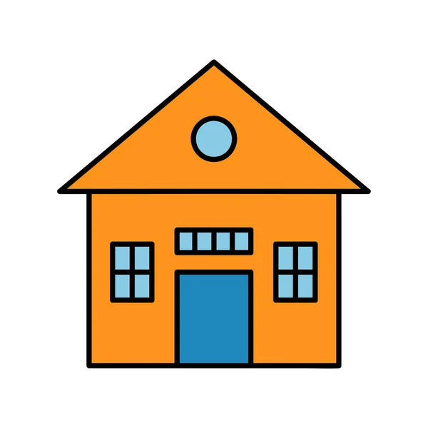 Illustration Des Freien Vektor Orange Home Symbol Setzt Auf Weißem — Stockvektor