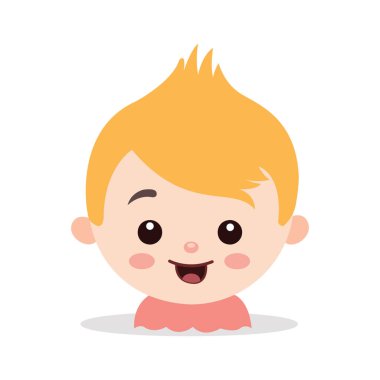 Beyaz arka planda mutlu bir logo yüzü ve vektör illüstrasyon sanatı.