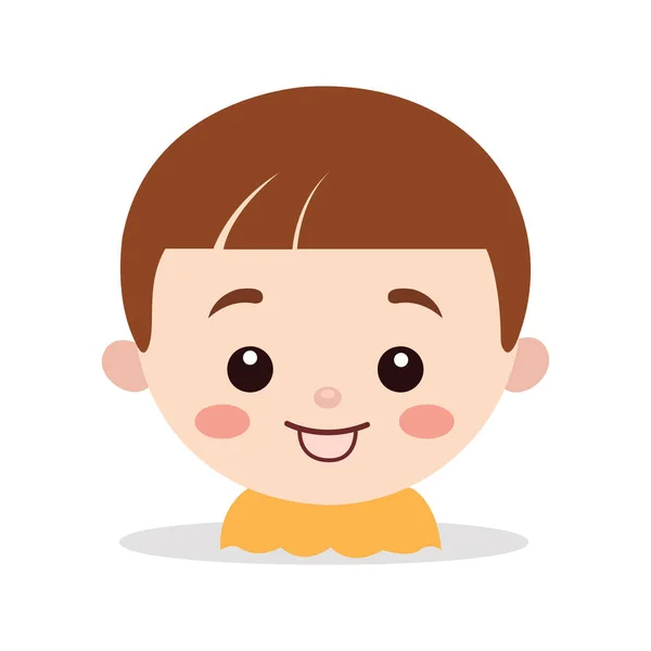 Маленька Дитина Великою Посмішкою Векторні Ілюстрації Обличчя Дитини Ізольовані Білому — стоковий вектор