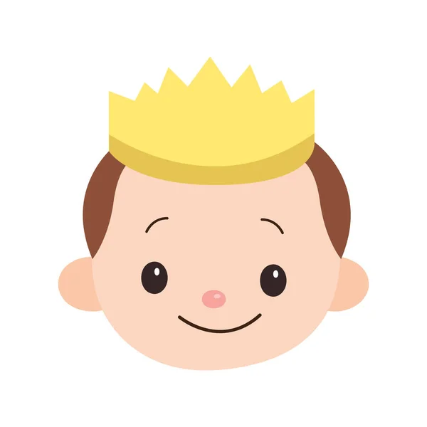 Pomocí Vektorových Ilustrací Malý Royal Cutie Baby Žlutou Korunou Roztomilým — Stockový vektor