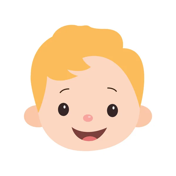 Pomocí Vektorové Ilustrace Umění Dětský Obličej Žlutými Vlasy Izolován Bílém — Stockový vektor
