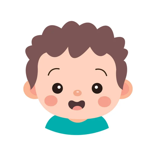 Bébé Expression Faciale Avec Lèvres Ouvertes Isolées Sur Fond Blanc — Image vectorielle