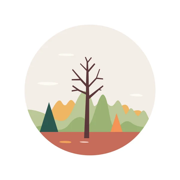 Ландшафтный Символ Осеннего Сезона Проливает Листья Белом Фоне Графического Дизайна — стоковый вектор