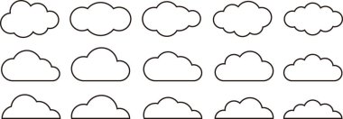 clouds icon set.  vector illustration.