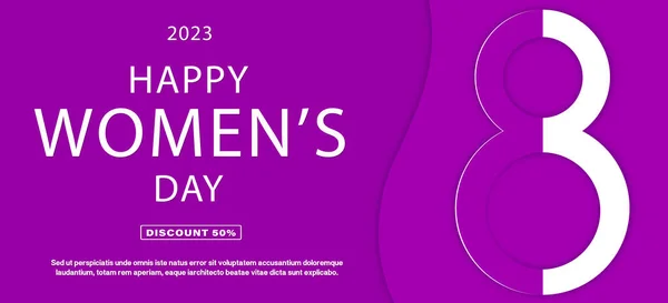Happy Women Day Concept Design Minimalistic Trendy Moderní Dovolená Pozadí — Stockový vektor