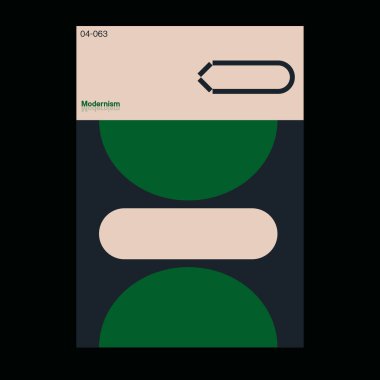 Meta modern aesthetics of Swiss design poster layout. Graphic template made with bold typography and abstract geometric shapes, great for poster art, album cover prints.