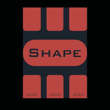 Brutalism inspired graphic design of vector poster cover layout made with vector abstract elements and geometric shapes, useful for branding presentation, album print, website header, web banner.