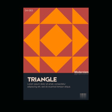 Brutalism inspired graphic design of vector poster cover layout made with vector abstract elements and geometric shapes, useful for branding presentation, album print, website header, web banner.