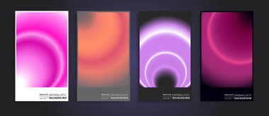 Set of futuristic poster covers with circular gradient. Great for branding presentation, album print, website header, web banner.