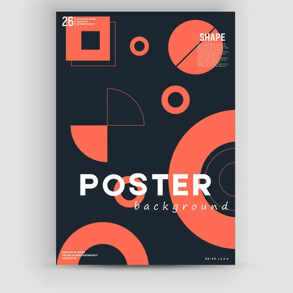Simple Geometric Poster Swiss Style Geometric Composition Book Covers Posters — Stockvektor
