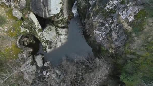 Letecký Pohled Malý Vodopád Ourense Španělsko — Stock video