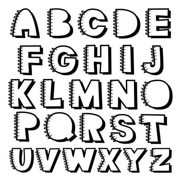 Polices Décoratives Lettres Capitales Avec Spirale Thème Livre Vectoriel — Image vectorielle