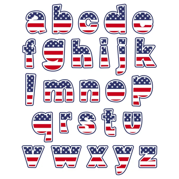 Yıldız, Vektör Bağımsızlık Günü temalı Dekoratif Yazıtipi Küçük Harfleri.