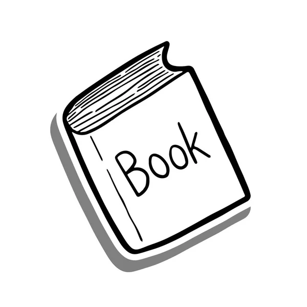 Kniha Kreslených Seriálů Ručně Kreslená Černá Čára Textová Kniha Obálce — Stockový vektor