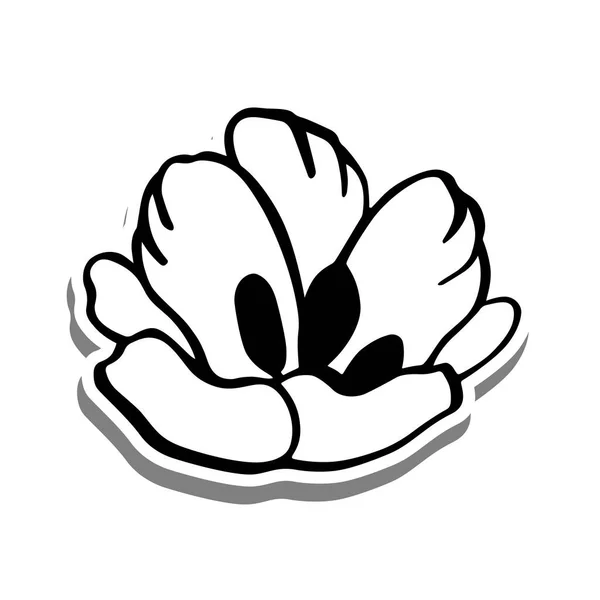 Siyah çizgi karalama çiçeği. El çizimi çizgi film tarzı. Dekorasyon, renk ve herhangi bir tasarım için vektör illüstrasyonuName.