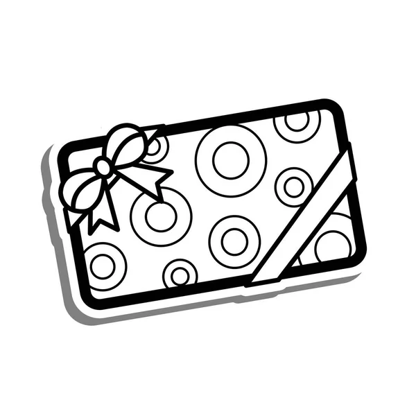 Güzel bir çizgi film, Noel hediyesi, ikon, beyaz arka planda emoji unsuru. Logo, boyama, kart ve herhangi bir tasarım için karalama siyah çizgisi dekorasyonu. Tatil hakkında vektör illüstrasyonu.