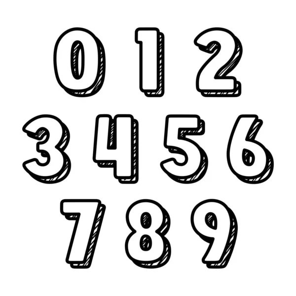 シャドウ付きかわいいアルファベット番号 装飾のための美しい手紙の設計 手紙についてのベクトルイラスト — ストックベクタ