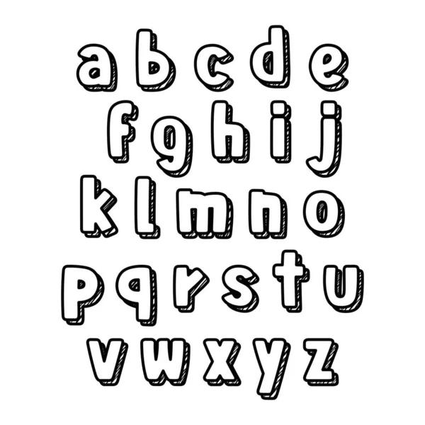 Alfabeto Bonito Lowercase Com Sombra Design Letra Adorável Para Decoração — Vetor de Stock
