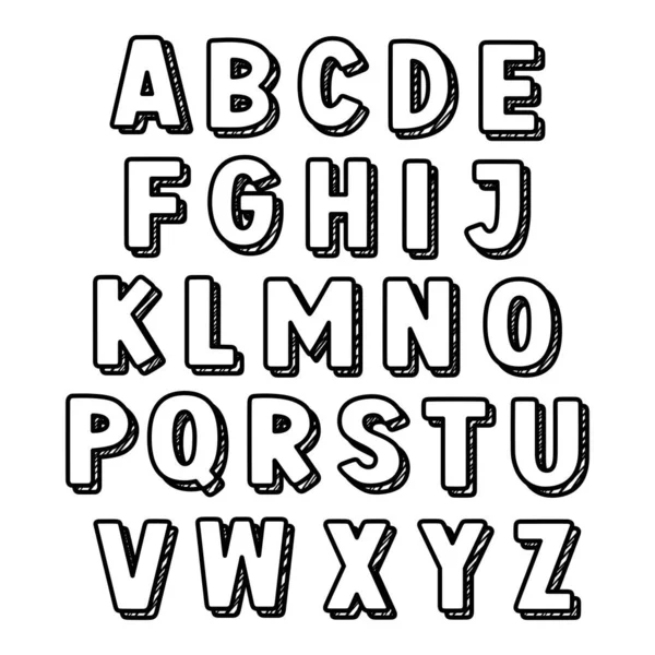 Alfabeto Bonito Maiúsculas Com Sombra Design Letra Adorável Para Decoração — Vetor de Stock