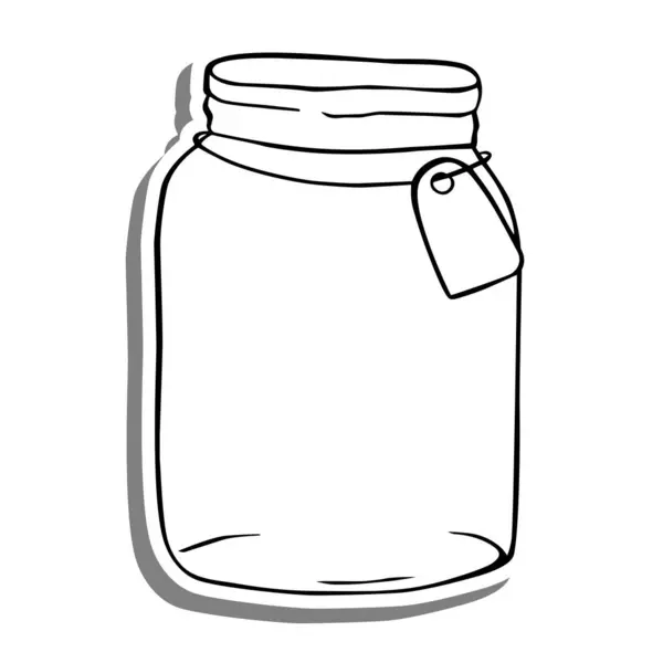 Jar Bottle Glass Lid Packaging Label Mockup Retro Vintage Organic — Stock Vector
