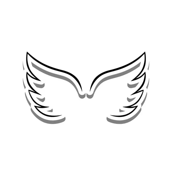 Obrysy Křídel Bílé Siluetě Šedém Stínu Vektorová Ilustrace Pro Dekoraci — Stockový vektor