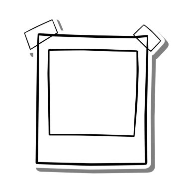 Dikdörtgen şeklinde iki bant hatlı siyah çizgili fotoğraf çerçevesi. Dekorasyon kartı, metin, sosyal medya ve herhangi bir tasarım için vektör illüstrasyonu.