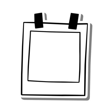 Dikdörtgen şekilli Siyah Çizgili Fotoğraf Çerçevesi. Dekorasyon kartı, metin, sosyal medya ve herhangi bir tasarım için vektör illüstrasyonu.