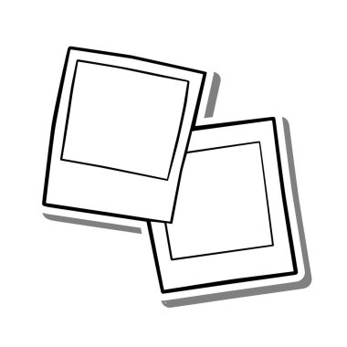 Siyah Çizgi Temel İki Fotoğraf Çerçeve Çizgisi Dikdörtgen Şekliyle. Dekorasyon kartı, metin, sosyal medya ve herhangi bir tasarım için vektör illüstrasyonu.